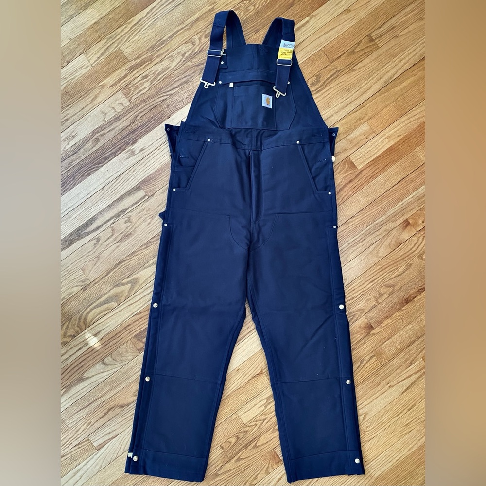 Carhartt Dark Navy Firm Duck Insulated Bib Overall